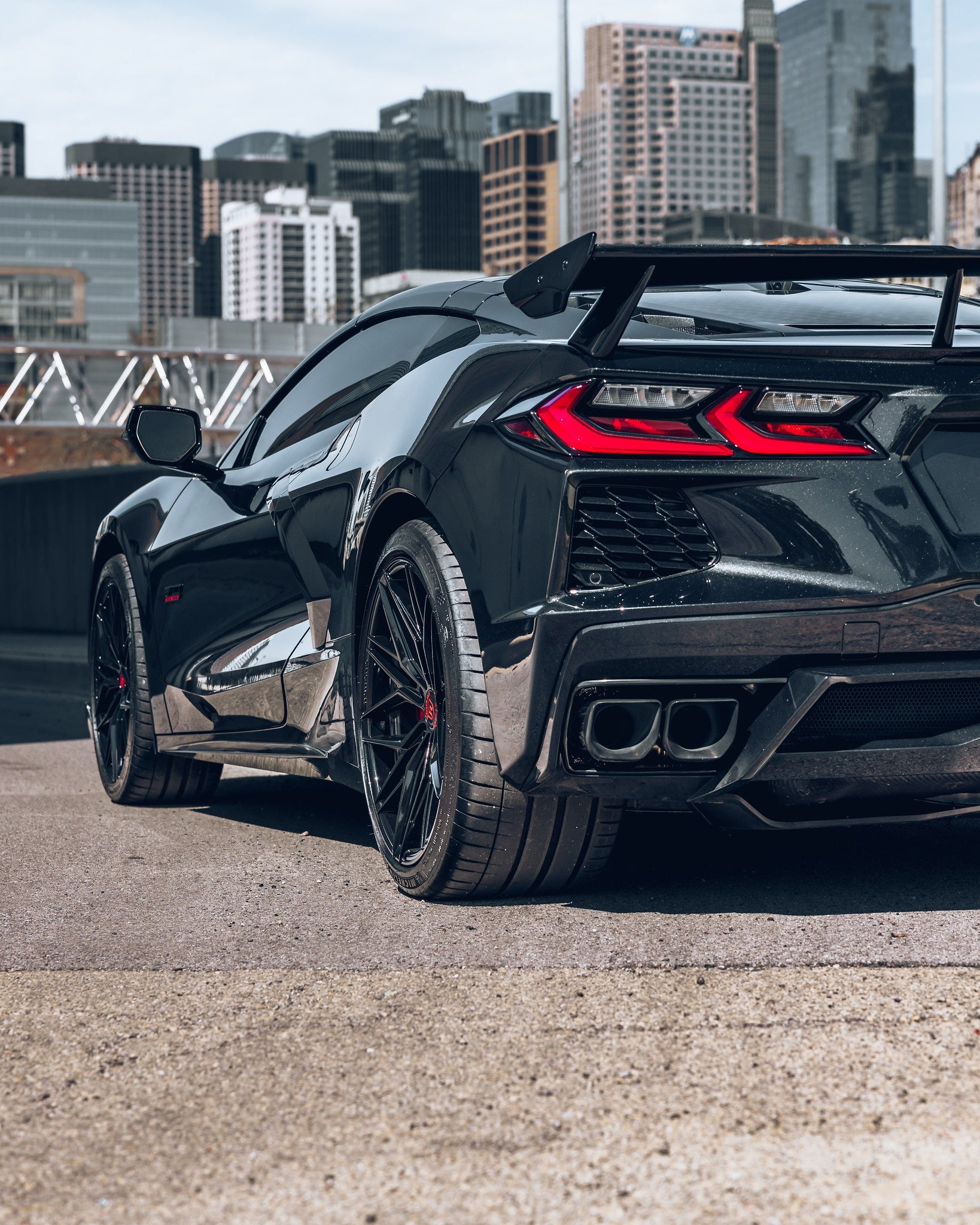 Rohana RFX17 Gloss Black C8 Corvette (20x9/21x12 Setup) Full Set
