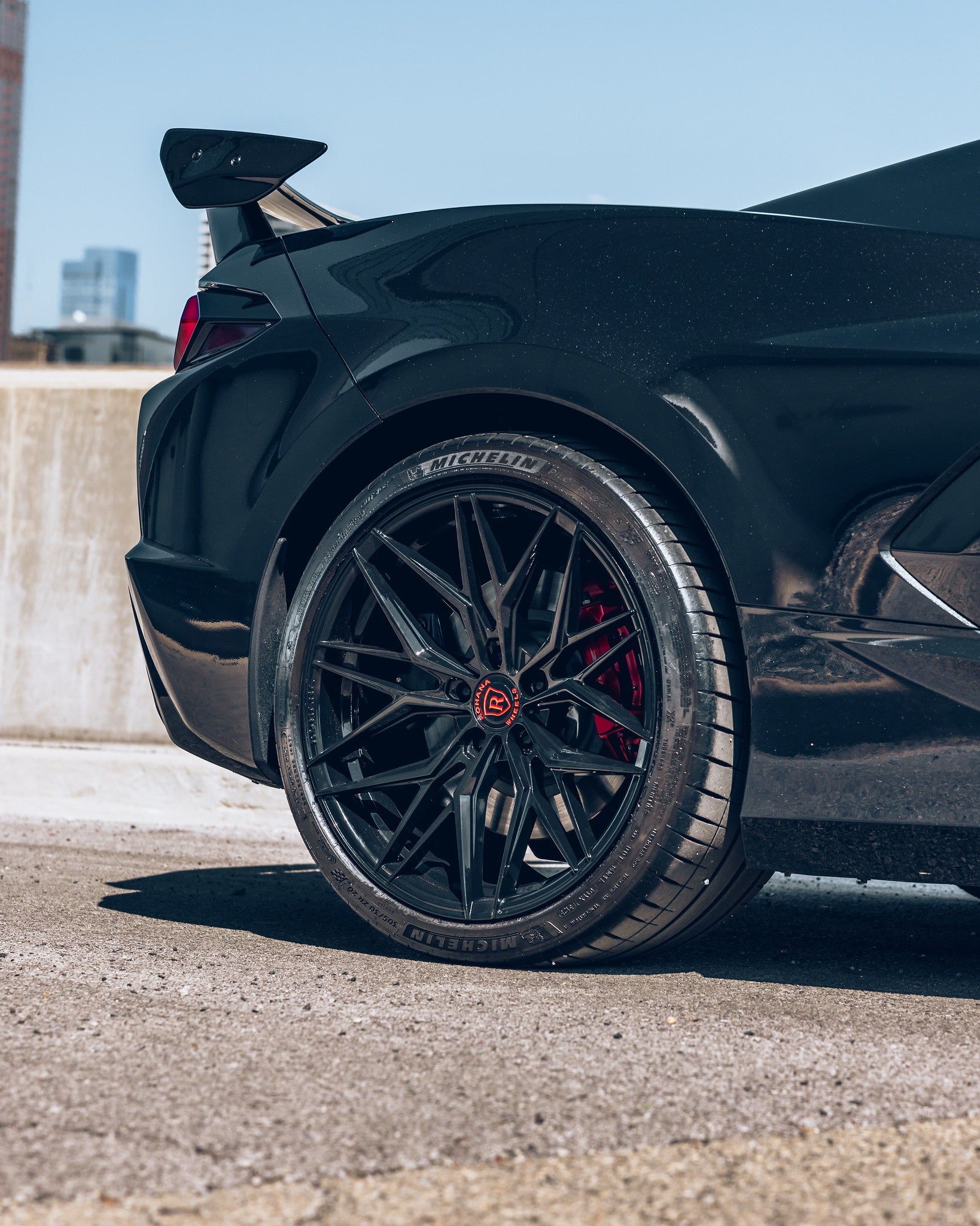 Rohana RFX17 Gloss Black C8 Corvette (20x9/21x12 Setup) Full Set
