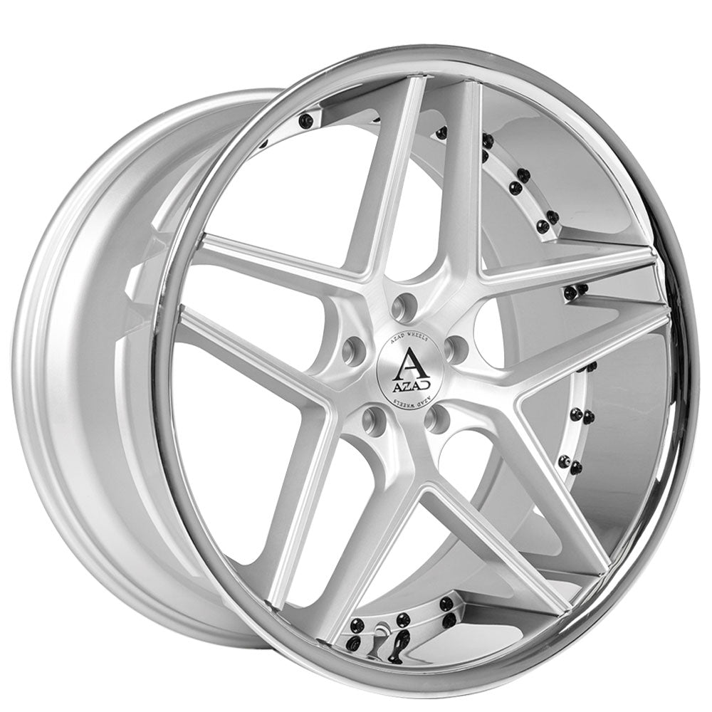 Azad AZ1029 Silver Brushed W/ Chrome Lip