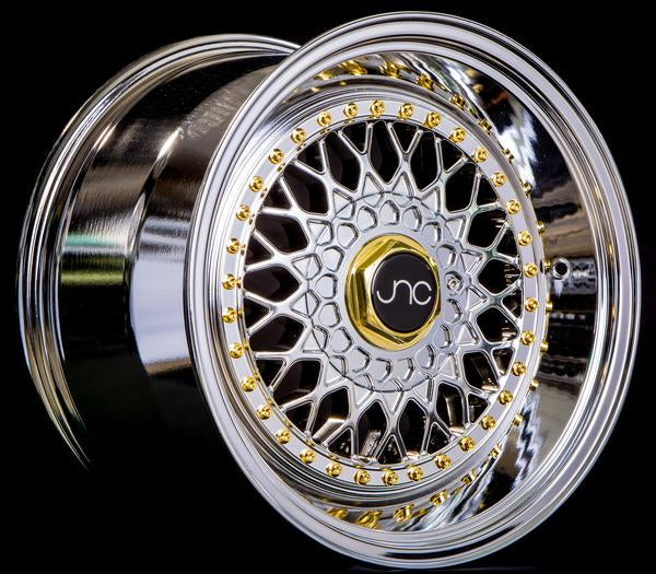 JNC 004S Chrome w/ Gold Rivets