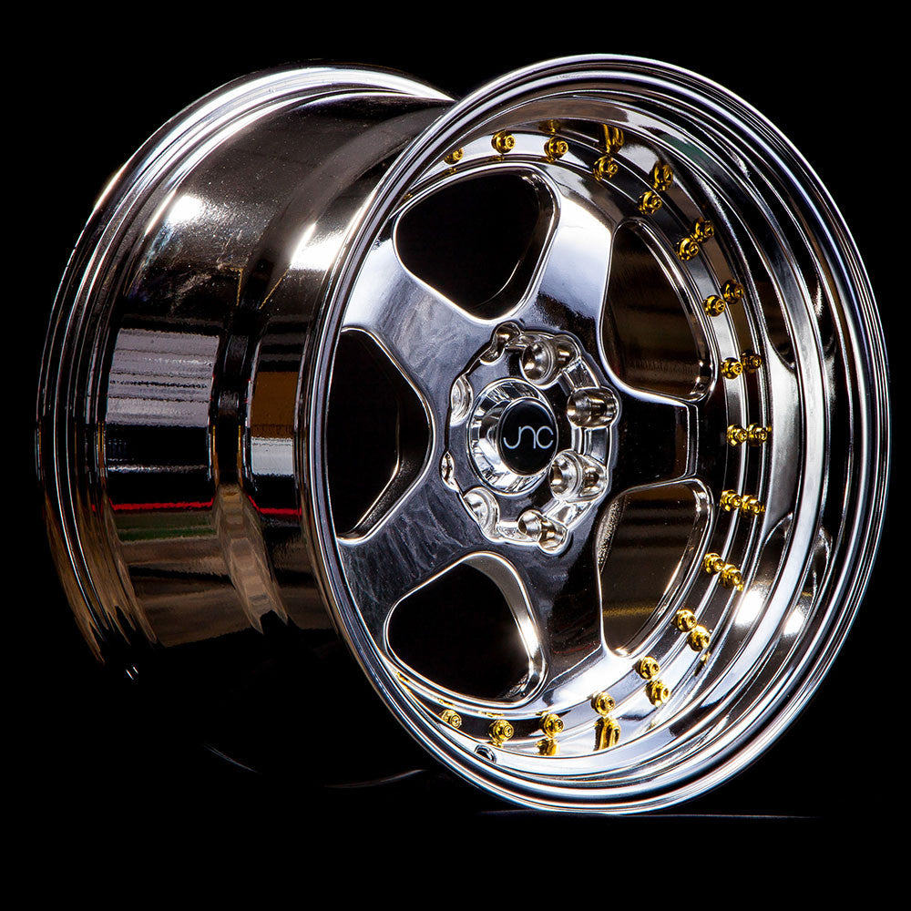 JNC 010 Chrome w/ Gold Rivets