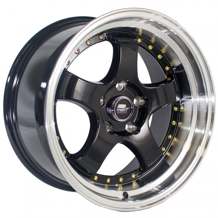 MST MT07 Black w/ Machined Lip Gold Rivets