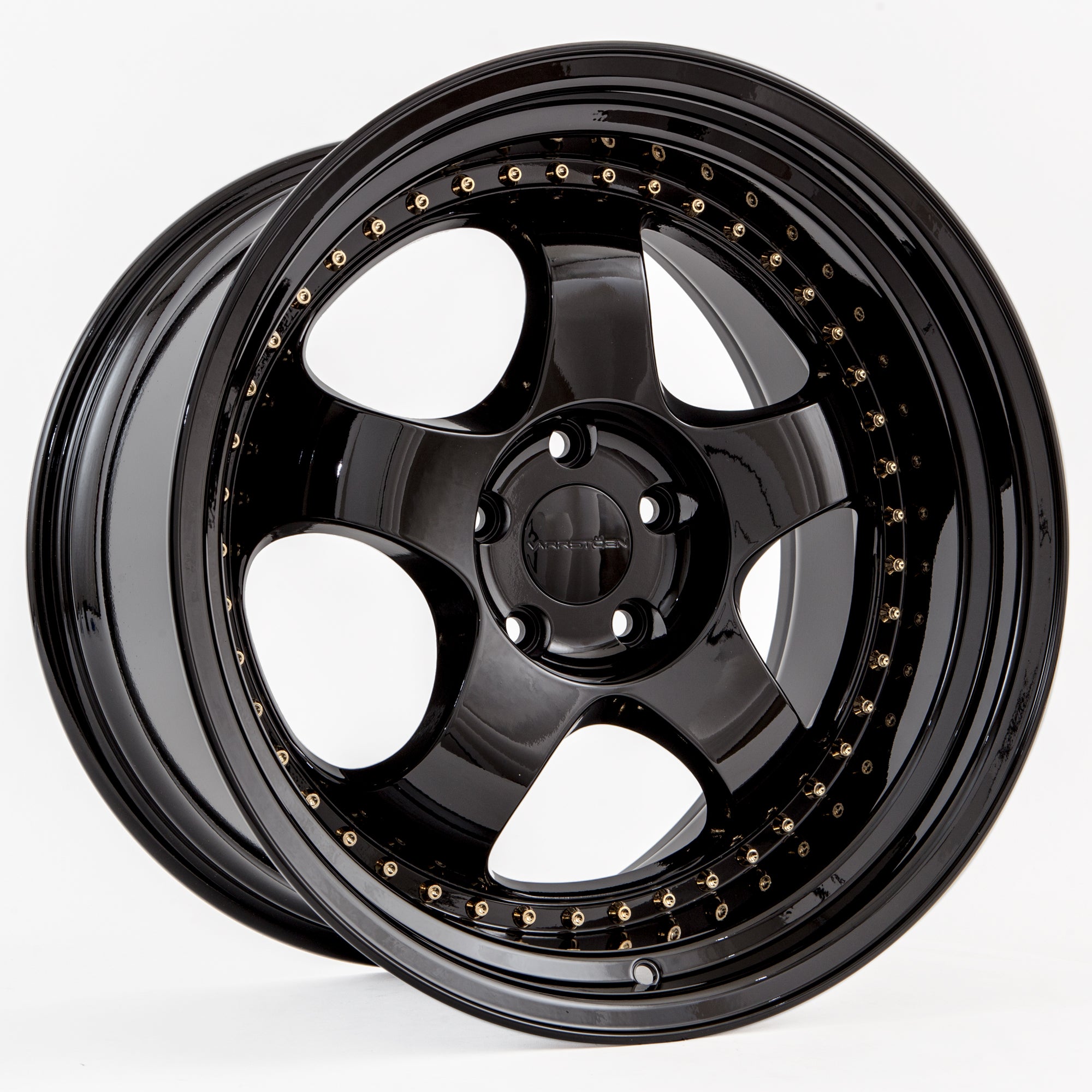 Varrstoen ES6 Full Gloss Black w/ Gold Rivets