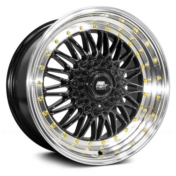 MST MT13 Black W/Machined Lip Gold Rivets