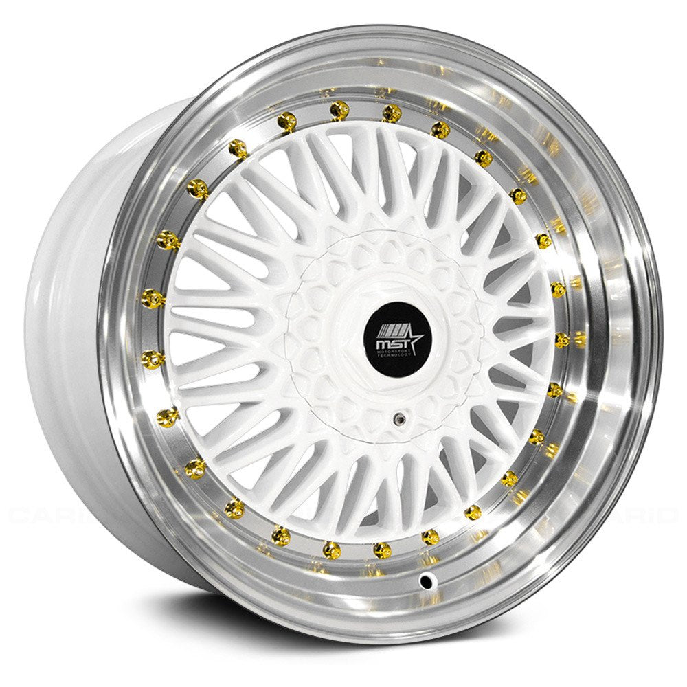MST MT13 White w/ Machined Lip Gold Rivets